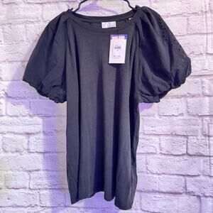 Seven of All Mankind Black t-shirt with blouson sleeves ***NWT*** SZ XL